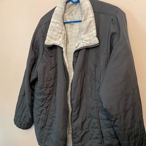 St. John's Bay Gray Quilted Puffer Reversible Jacket